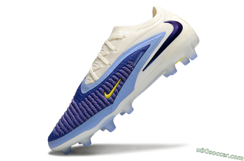 Nike Phantom 6 Elite Low FG Firm Ground Soccer Cleats - Blue/White/Yellow 5