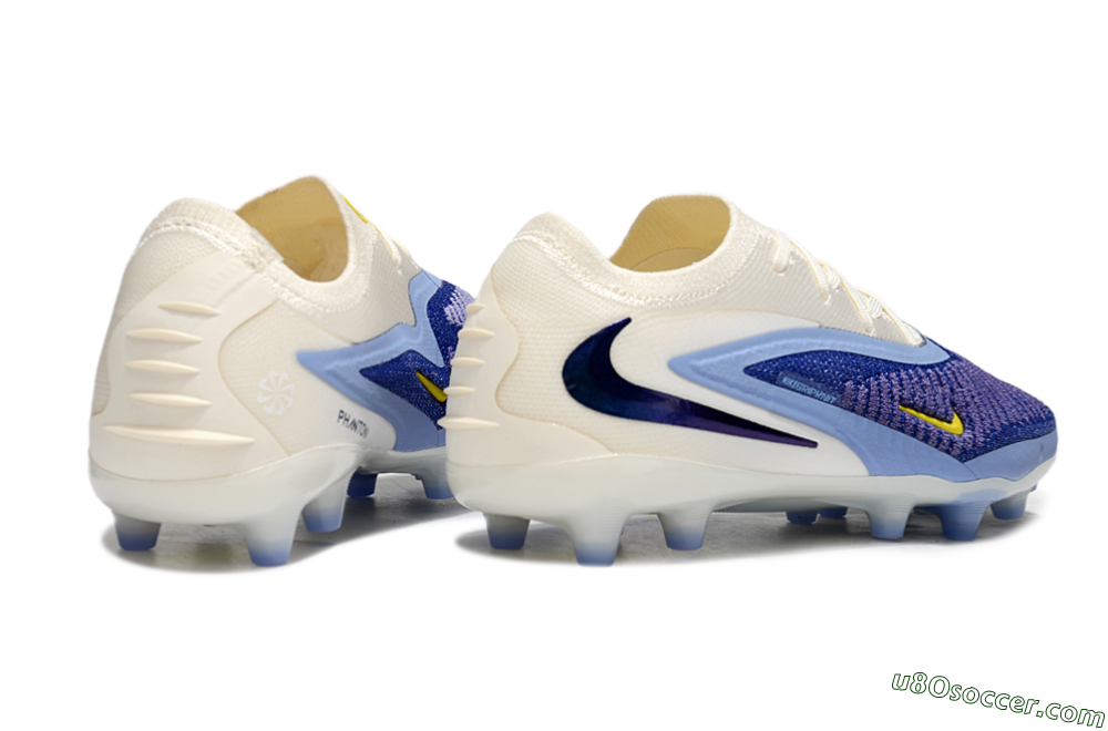 Nike Phantom 6 Elite Low FG Firm Ground Soccer Cleats - Blue/White/Yellow 6