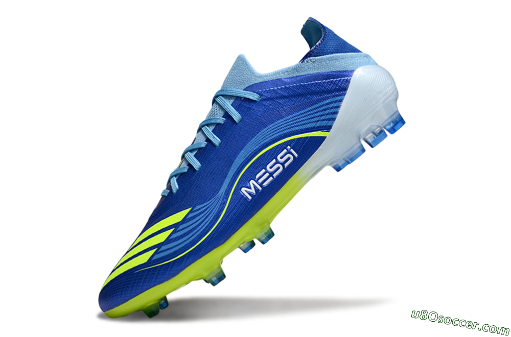 Messi x Adidas F50 Elite FG Firm Ground Soccer Cleats - Blue/Yellow/White 5
