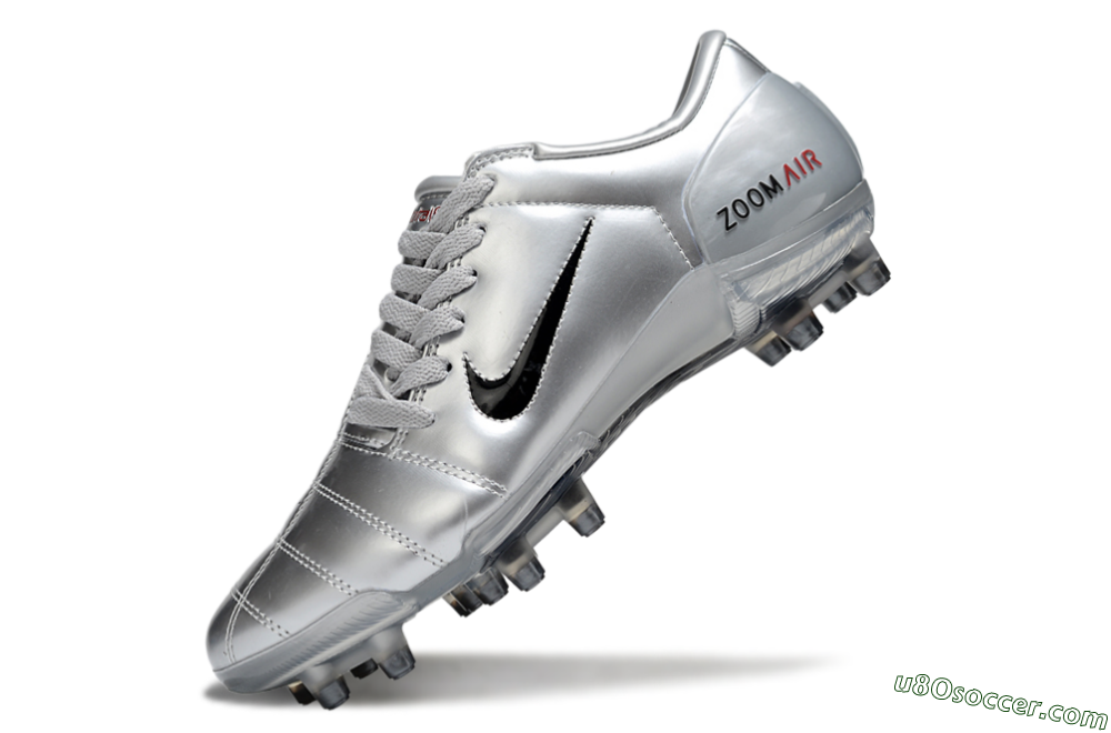 Nike Air Zoom Total 90 III FG Firm Ground Soccer Cleats - Silver/Black/Red 5