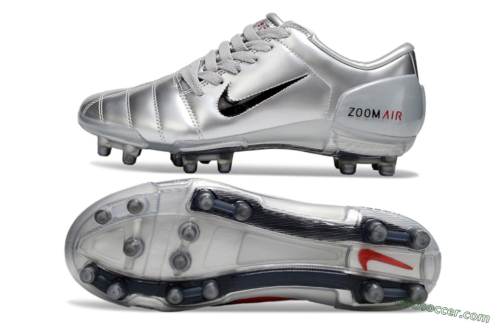 Nike Air Zoom Total 90 III FG Firm Ground Soccer Cleats - Silver/Black/Red 0