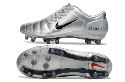 Nike Air Zoom Total 90 III FG Firm Ground Soccer Cleats - Silver/Black/Red