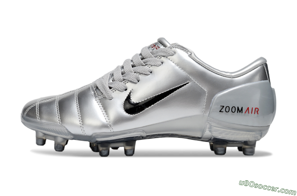 Nike Air Zoom Total 90 III FG Firm Ground Soccer Cleats - Silver/Black/Red 2