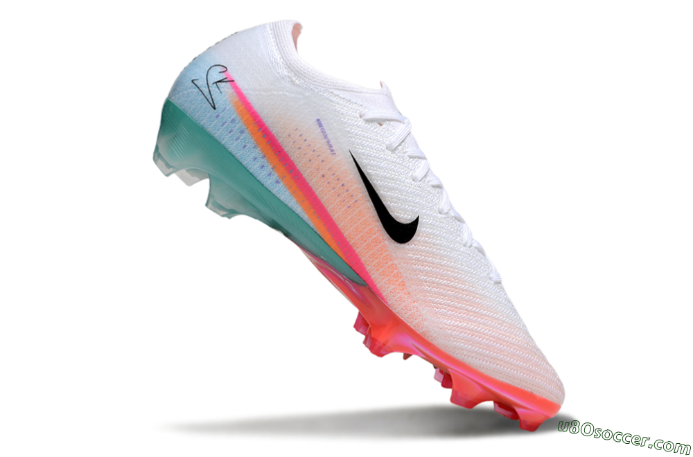 Nike Air Zoom Mercurial Vapor 16 Elite FG Firm Ground Soccer Cleats - White/Black/Pink/Jade 4