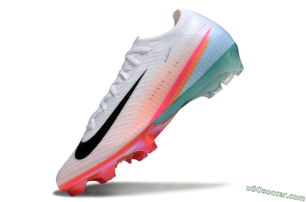 Nike Air Zoom Mercurial Vapor 16 Elite FG Firm Ground Soccer Cleats - White/Black/Pink/Jade 5
