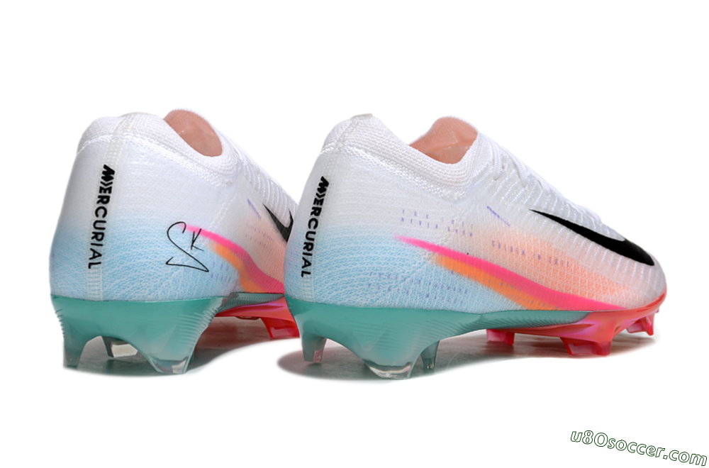 Nike Air Zoom Mercurial Vapor 16 Elite FG Firm Ground Soccer Cleats - White/Black/Pink/Jade 6