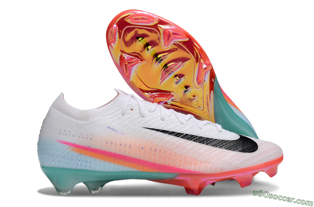 Nike Air Zoom Mercurial Vapor 16 Elite FG Firm Ground Soccer Cleats - White/Black/Pink/Jade 1