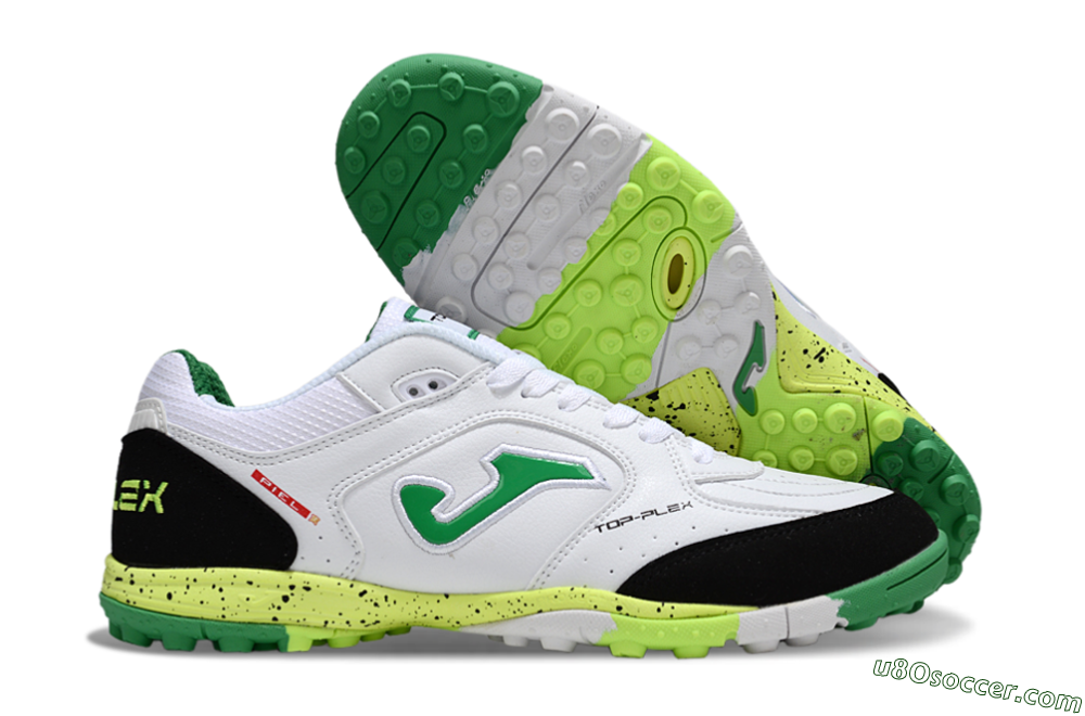 Joma Top Flex TF Artificial Turf Soccer Shoes - White/Yellow/Black 1