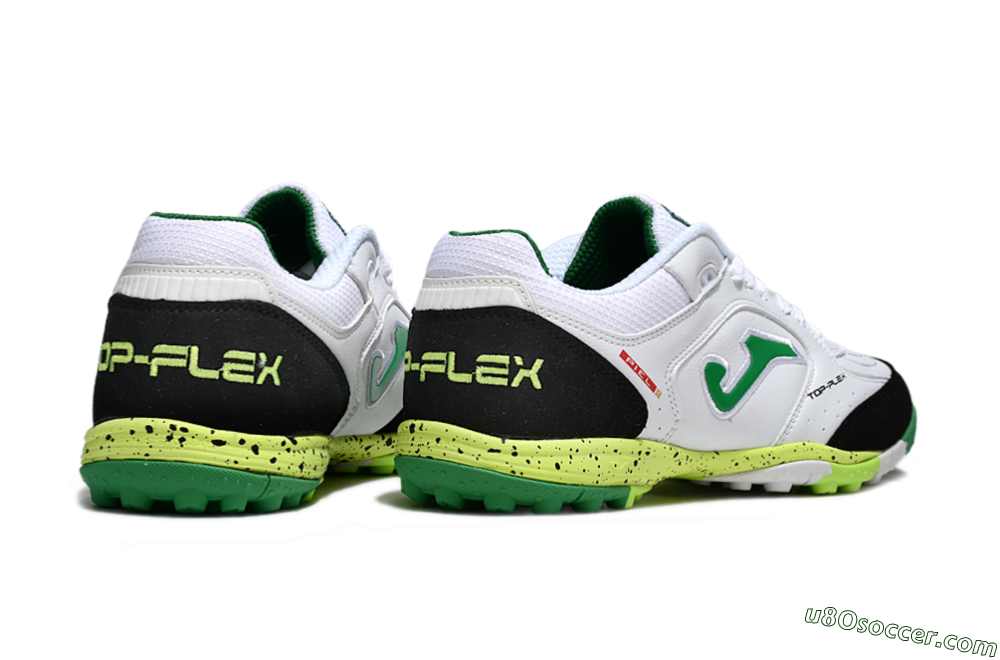 Joma Top Flex TF Artificial Turf Soccer Shoes - White/Yellow/Black 6