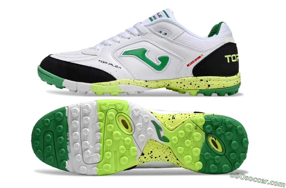 Joma Top Flex TF Artificial Turf Soccer Shoes - White/Yellow/Black 0
