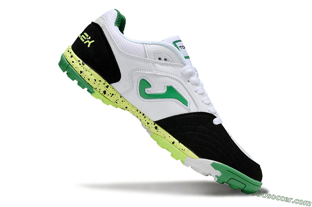 Joma Top Flex TF Artificial Turf Soccer Shoes - White/Yellow/Black 4