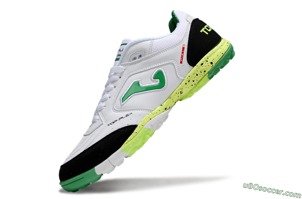 Joma Top Flex TF Artificial Turf Soccer Shoes - White/Yellow/Black 5