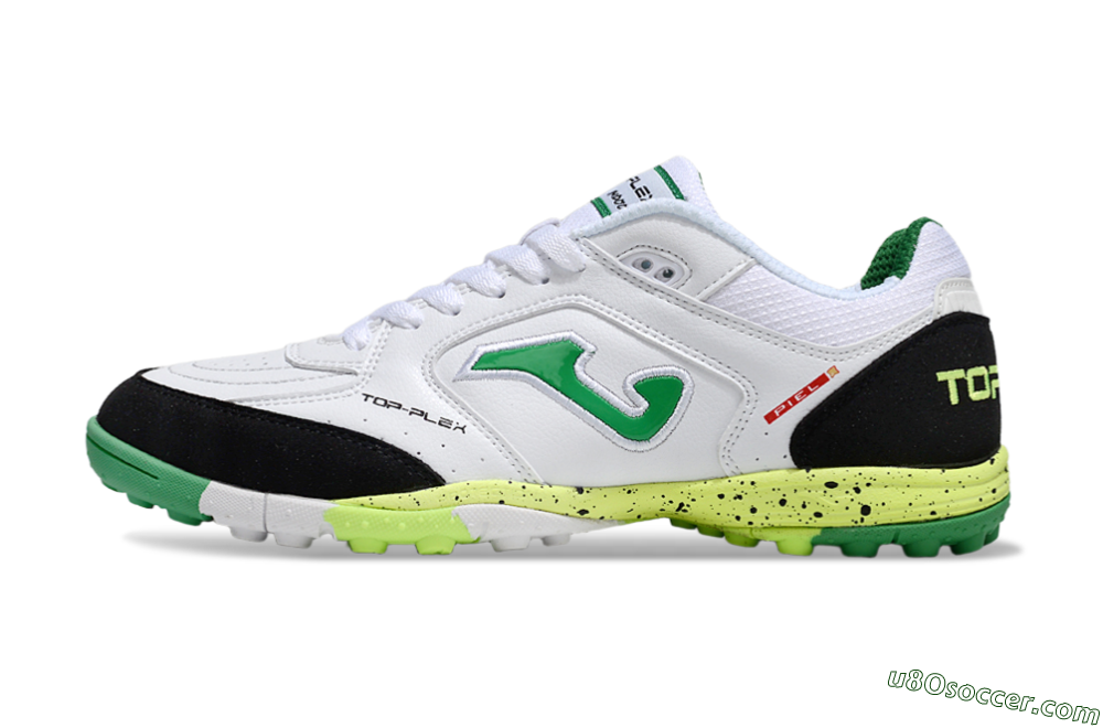 Joma Top Flex TF Artificial Turf Soccer Shoes - White/Yellow/Black 2