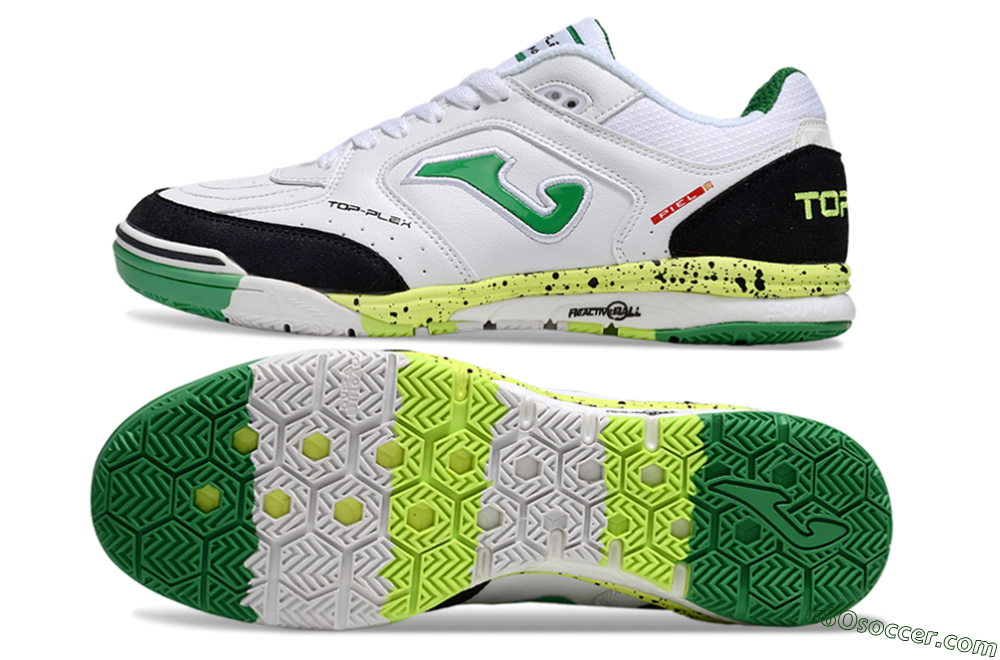 Joma Top Flex IC Indoor & Futsal Soccer Shoes - White/Yellow/Black 0