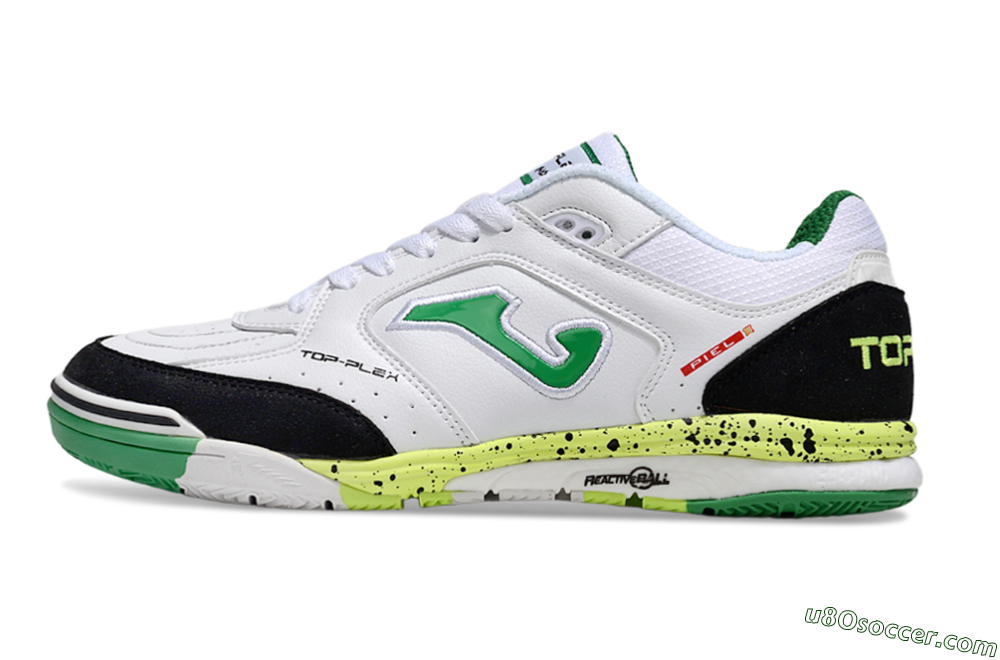 Joma Top Flex IC Indoor & Futsal Soccer Shoes - White/Yellow/Black 2