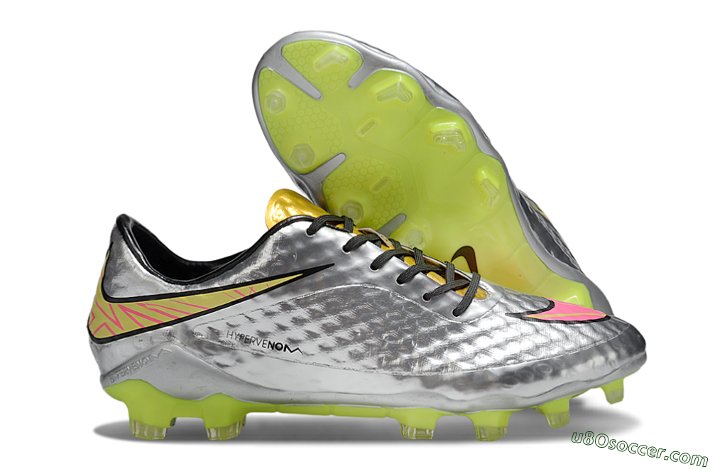 Nike Hypervenom Phantom Rgn SE FG Firm Ground Soccer Cleats - Silver/Pink/Gold 1