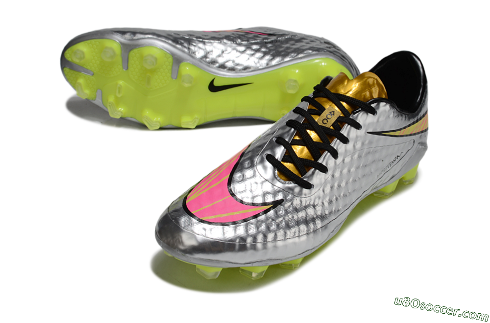 Nike Hypervenom Phantom Rgn SE FG Firm Ground Soccer Cleats - Silver/Pink/Gold 3