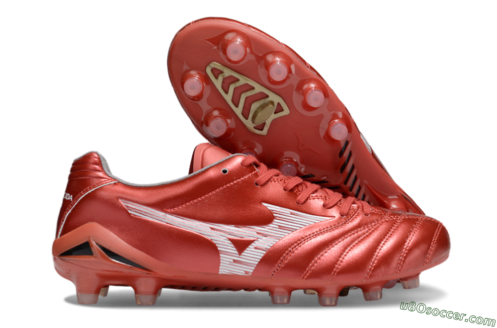 Mizuno Morelia Neo 4 FG Firm Ground Soccer Cleats - Red/White 1