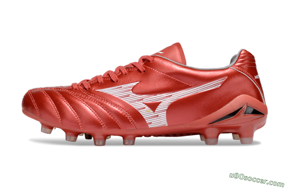 Mizuno Morelia Neo 4 FG Firm Ground Soccer Cleats - Red/White 2