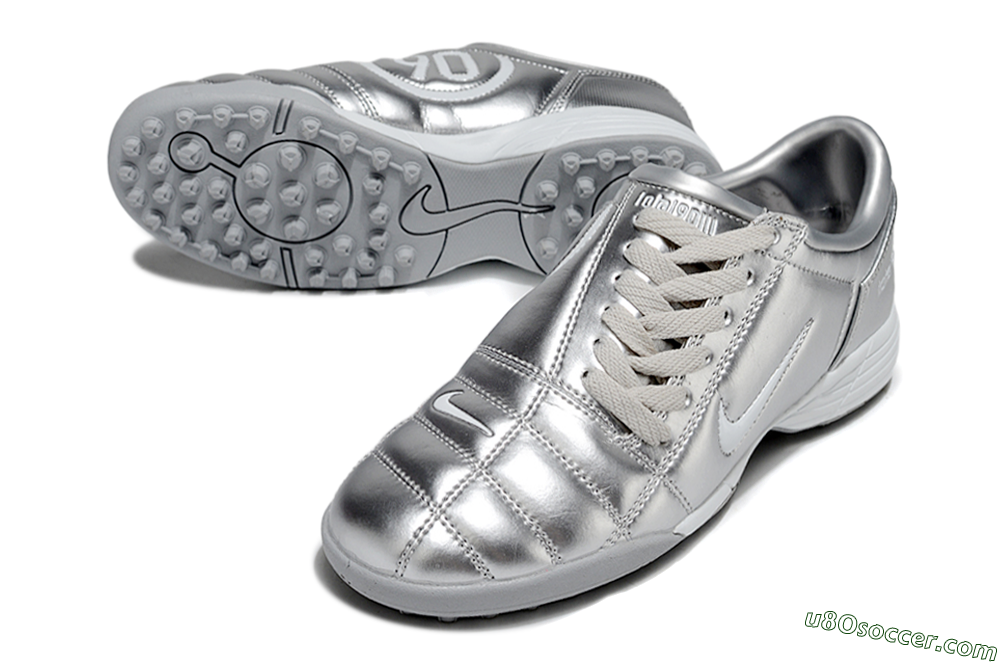 Nike Total 90 III TF Artificial Turf Soccer Shoes - Silver/White 3