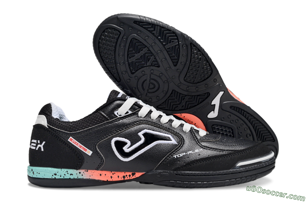 Joma Top Flex IC Indoor & Futsal Soccer Shoes - White/Black/Yellow 1