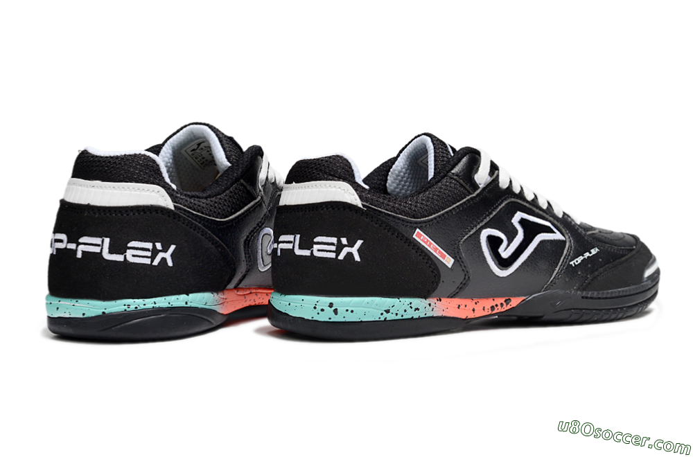 Joma Top Flex IC Indoor & Futsal Soccer Shoes - White/Black/Yellow 6