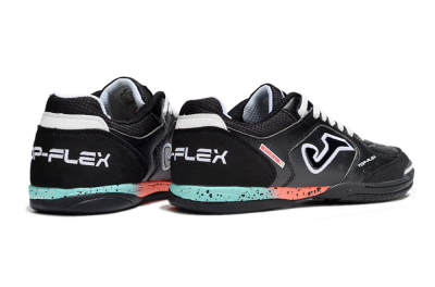 Joma Top Flex IC Indoor & Futsal Soccer Shoes - White/Black/Yellow