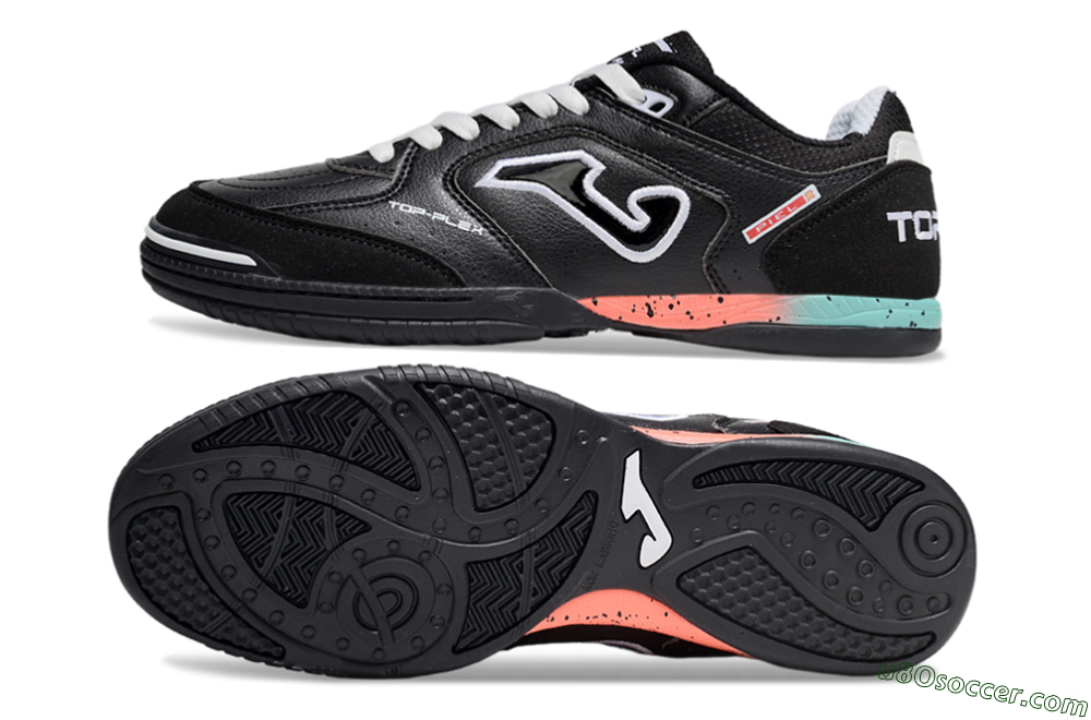 Joma Top Flex IC Indoor & Futsal Soccer Shoes - White/Black/Yellow 0