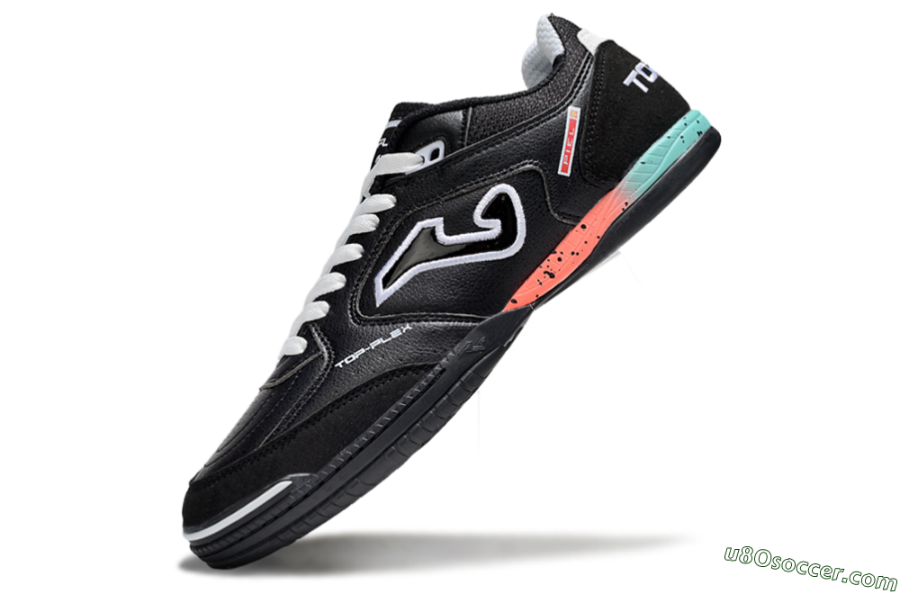 Joma Top Flex IC Indoor & Futsal Soccer Shoes - White/Black/Yellow 5