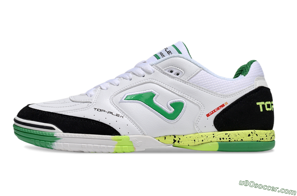 Joma Top Flex IC Indoor & Futsal Soccer Shoes - White/Yellow/Black 2
