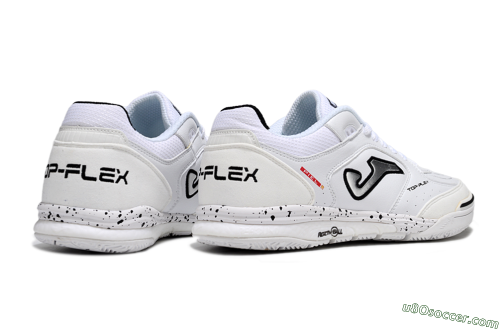 Joma Top Flex IC Indoor & Futsal Soccer Shoes - White/Silver/Black 6