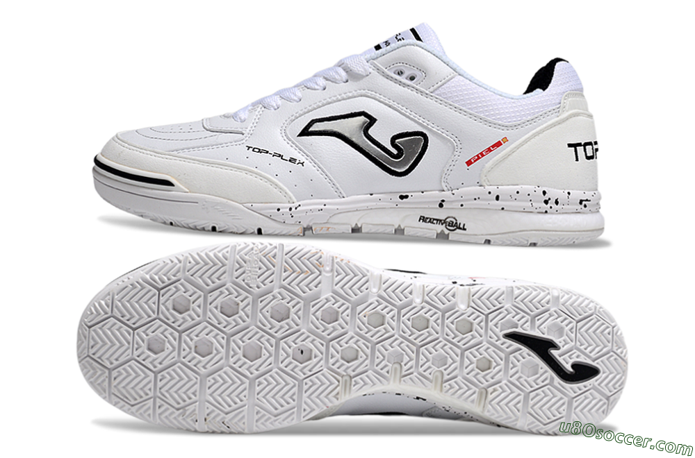 Joma Top Flex IC Indoor & Futsal Soccer Shoes - White/Silver/Black 0