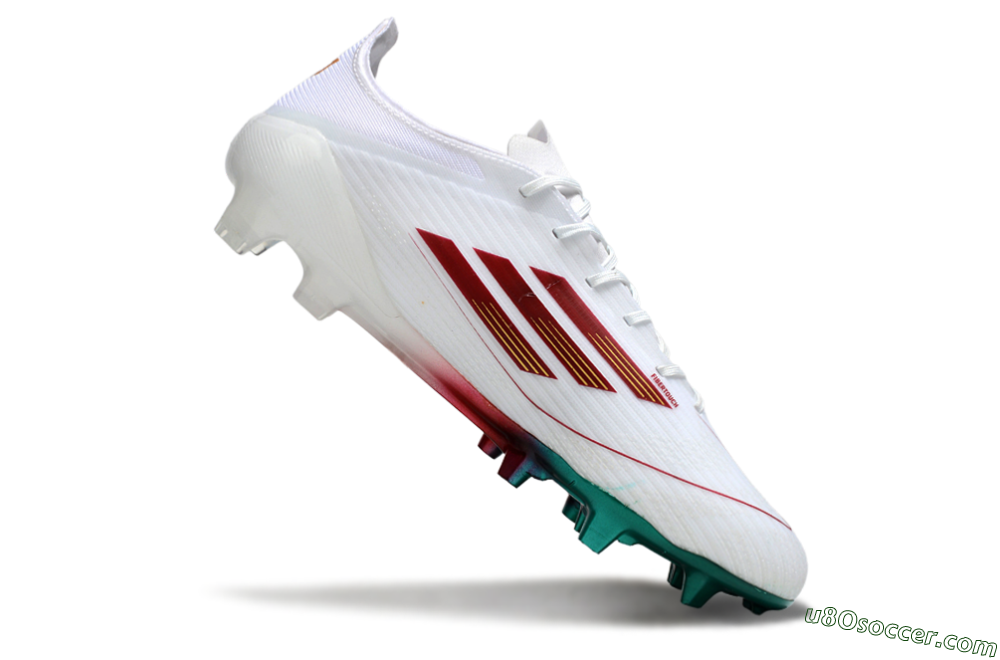Adidas F50 Elite FG Firm Ground Soccer Cleats - White/Green/Red 4