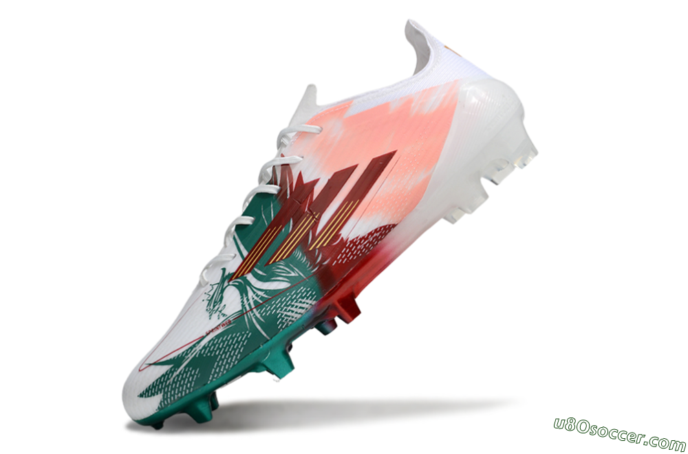 Adidas F50 Elite FG Firm Ground Soccer Cleats - White/Green/Red 5