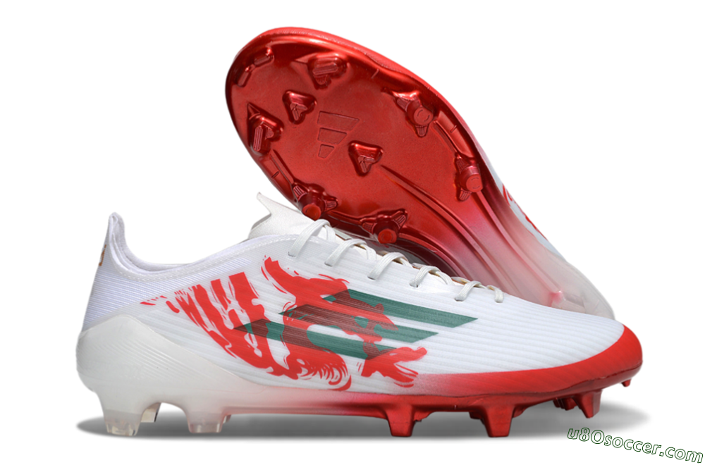 Adidas F50 Elite FG Firm Ground Soccer Cleats - White/Green/Red 1