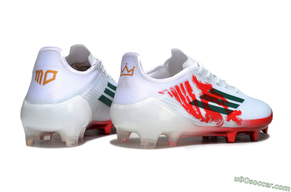 Adidas F50 Elite FG Firm Ground Soccer Cleats - White/Green/Red 6