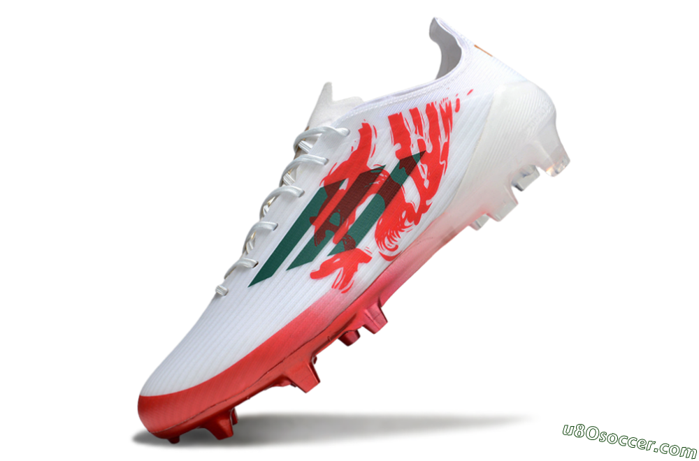 Adidas F50 Elite FG Firm Ground Soccer Cleats - White/Green/Red 5