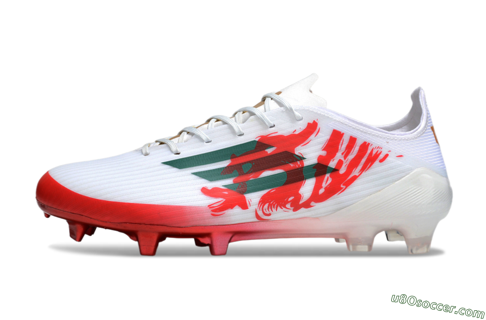 Adidas F50 Elite FG Firm Ground Soccer Cleats - White/Green/Red 2