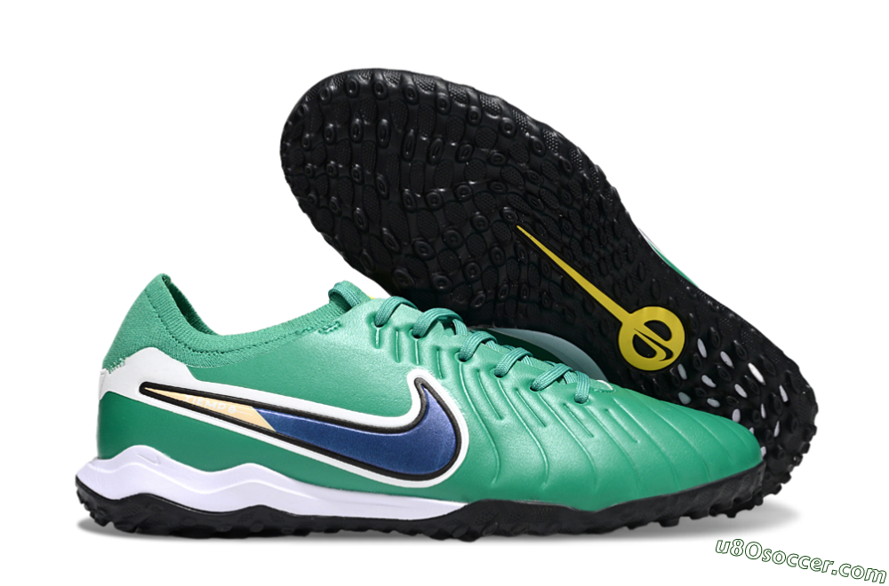 Nike Tiempo Legend 10 Pro TF Artificial Turf Soccer Shoes - Green/Blue/White 1