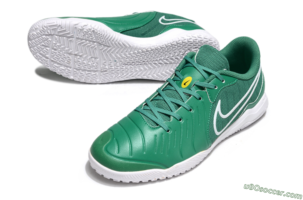 Nike Tiempo Legend 10 Academy IC Indoor & Futsal Soccer Shoes - Green/White 3