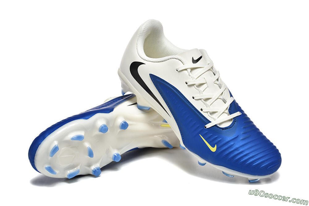 Nike Phantom 6 Elite Low FG Firm Ground Soccer Cleats - Blue/White/Black 4
