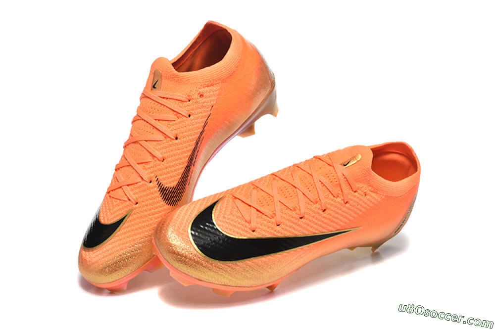 Nike Air Zoom Mercurial Vapor 16 Elite FG Firm Ground Soccer Cleats - Red/Black/Gold 6