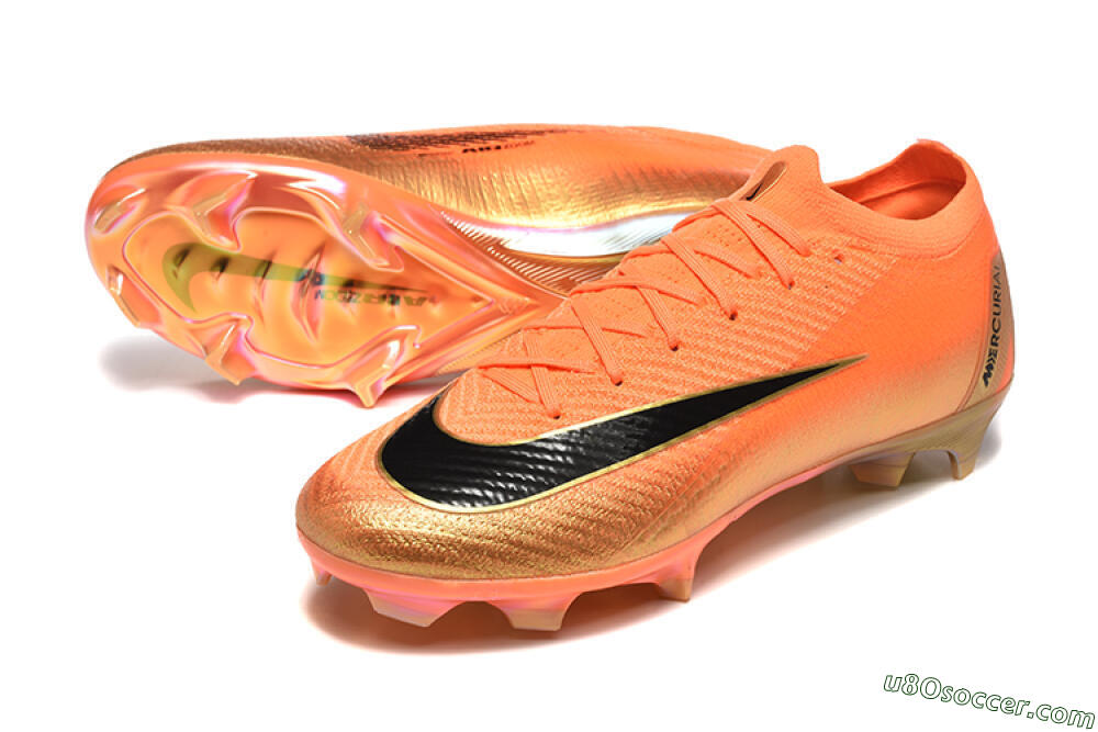 Nike Air Zoom Mercurial Vapor 16 Elite FG Firm Ground Soccer Cleats - Red/Black/Gold 3