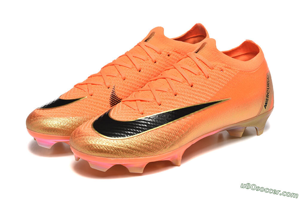 Nike Air Zoom Mercurial Vapor 16 Elite FG Firm Ground Soccer Cleats - Red/Black/Gold 5
