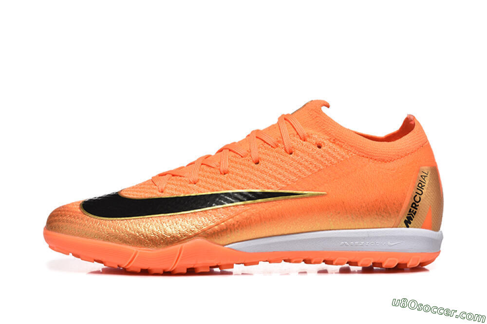 Nike Air Zoom Mercurial Vapor 16 Elite TF Artificial Turf Soccer Shoes - Red/Black/Gold 2
