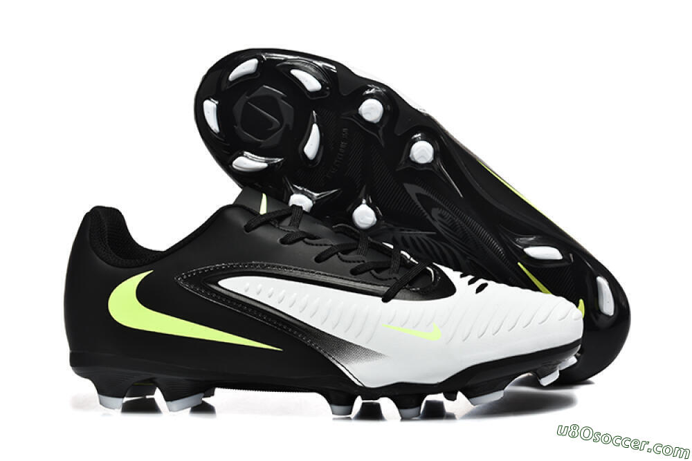 Nike Phantom 6 Elite Low FG Firm Ground Soccer Cleats - White/Black/Yellow 1
