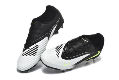 Nike Phantom 6 Elite Low FG Firm Ground Soccer Cleats - White/Black/Yellow