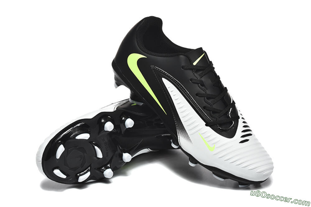 Nike Phantom 6 Elite Low FG Firm Ground Soccer Cleats - White/Black/Yellow 4