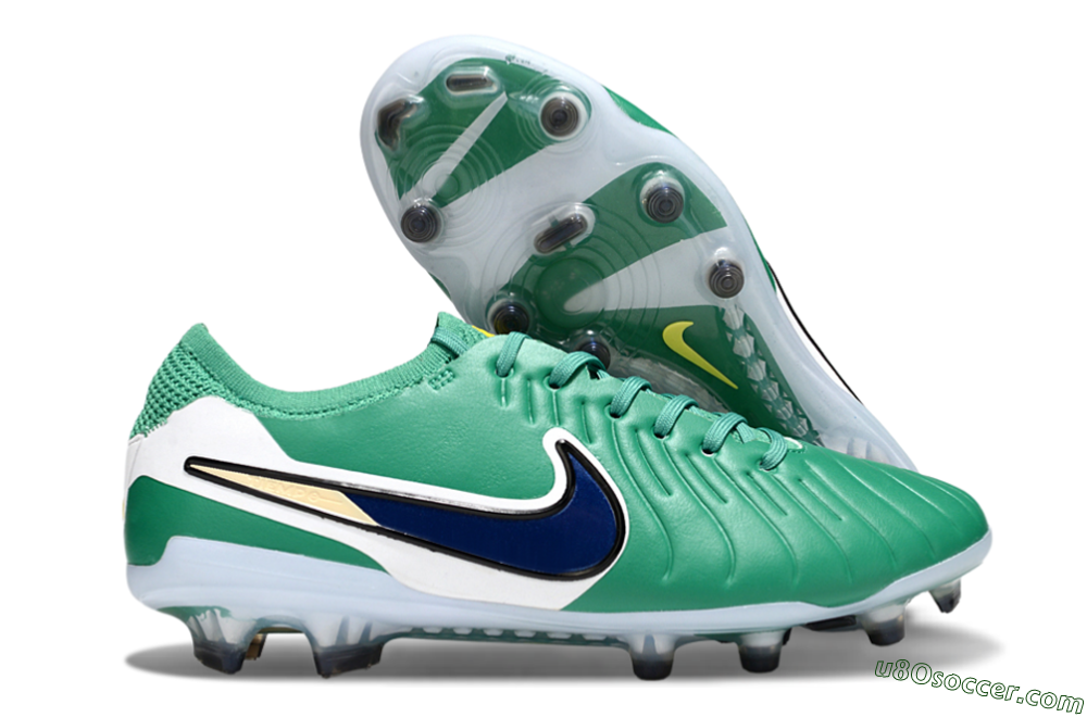 Nike Tiempo Legend 10 Elite FG Firm Ground Soccer Cleats - Green/Blue/Yellow 1