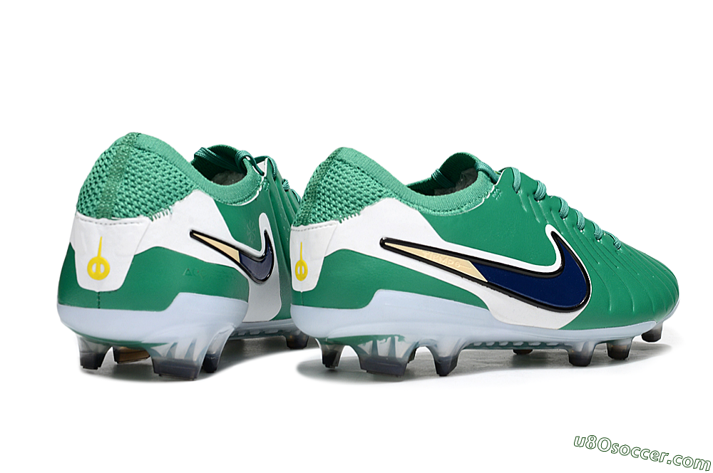 Nike Tiempo Legend 10 Elite FG Firm Ground Soccer Cleats - Green/Blue/Yellow 6